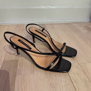 Short Black Strapped Heels